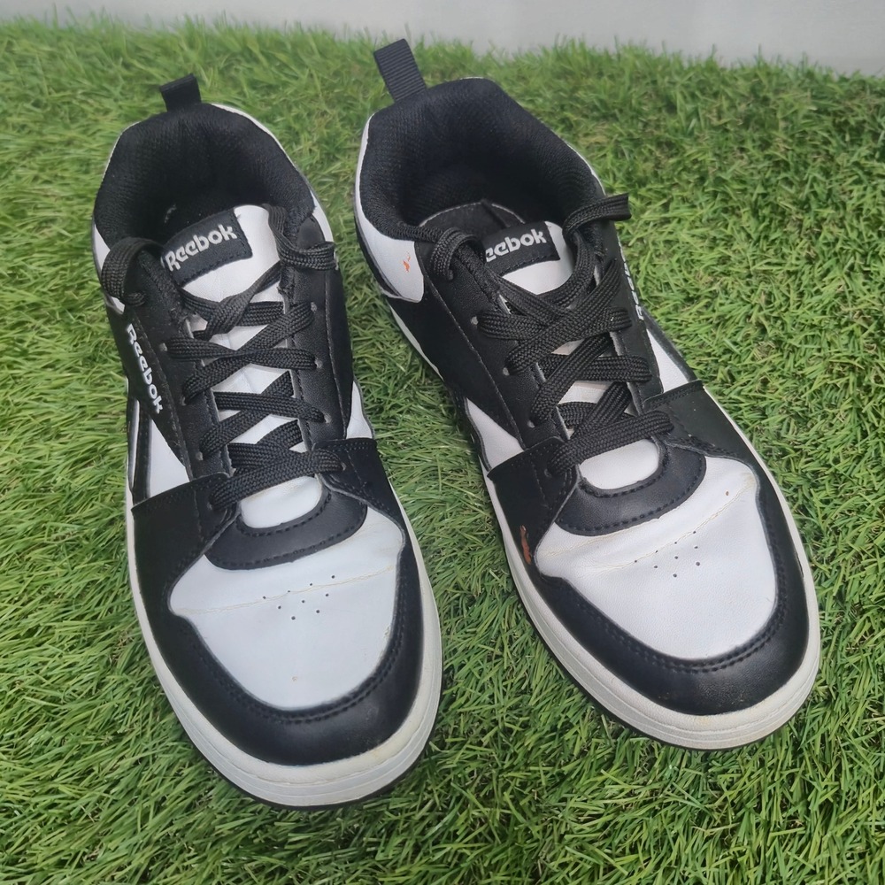 Reebok Royal Complete Kids Size 4 Black‎ White Colorblock Low Top Sneakers